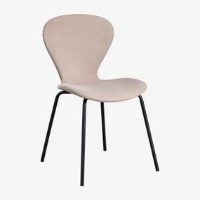 Zestaw 2 Tapicerowanych Krzesel Do Jadalni Uit Z Mozliwoscia Sztaplowania Marrón Nude Claro & Czarny - Sklum