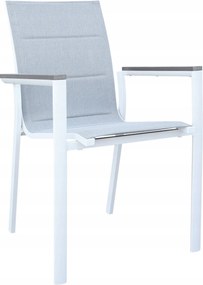 Krzesło ogrodowe aluminiowe białe 56x65x88 cm komfortowe wytrzymałe pianka