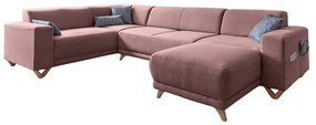 Różowy rozkładany/ze schowkiem narożnik (lewostronny/w kształcie litery U) Classy Sophie – Miuform