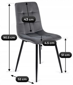 Zestaw Stół Okrągły Rozkładany HARRY 102-142 cm Dąb Craft/Czarny i 6 Krzeseł Tapicerowanych PERU Szarych Welurowych Nowoczesnych