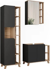 Zestaw mebli łazienkowych sonoma/antracyt 80x35x65 karen