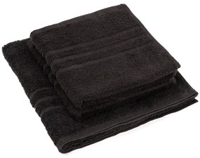 Zestaw ręczników „Classic” czarny, 2 szt. 50 x 100 cm, 1 szt. 70 x 140 cm, 2 szt. 50 x 100 cm, 1 szt. 70 x 140 cm