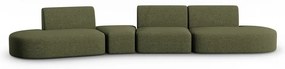 Zielona sofa z tkaniny szenilowej lewostronna 428 cm Paolo – Milo Casa