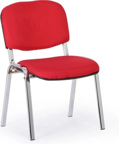 Krzesło konferencyjne VIVA PLUS - chromowane nogi, czerwony