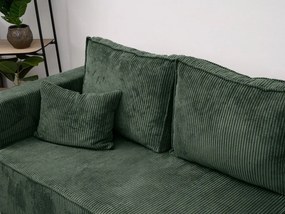 Rozkładana narożna sofa SMART COSARO ciemnozielona, dwustronna + 2 poduszki GRATIS