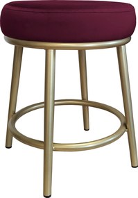 Taboret Ben tkanina Welur stelaż metalowy STOŁEK LOFT : Kolor Stelaża - Złoty, Kolor tkaniny - VELVET - MG02, Typ tkaniny - Velvet