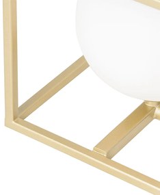 Designerska lampa stołowa złota z bielą - AniekDesignerski Oswietlenie wewnetrzne