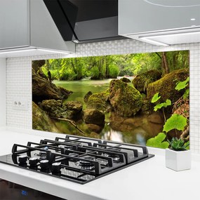 Panel Szklany do Kuchni Skała Nad Cichym Jeziorem