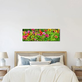 Obraz kwiatów polnych (z zegarem) (90x30 cm)