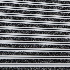 Aluminiowa mata czyszcząca z wkładem dywanowym i listwą najazdową, 180 x 120 cm, czarna