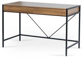 Biurko do Gabinetu z Szufladami ALLY 123 cm Orzech/Czarny Nowoczesne Loft