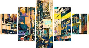 Obraz malowanej abstrakcji (125x70 cm)