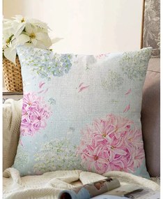 Niebieska poszewka na poduszkę z domieszką bawełny Minimalist Cushion Covers Peony, 55x55 cm