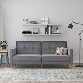 Szara aksamitna rozkładana sofa 207 cm Lilly – Støraa