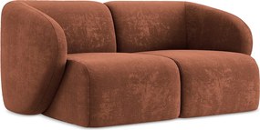 Modułowa sofa 2-osobowa - z tkaniny szenilowej - terakota - LANI