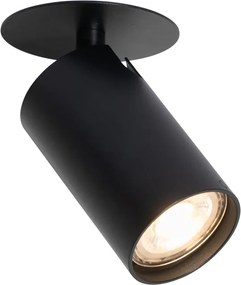 Nowoczesny podtynkowy reflektor czarny GU10 50 mm - Chels