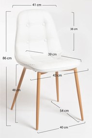 Zestaw 4 Krzese Plazi