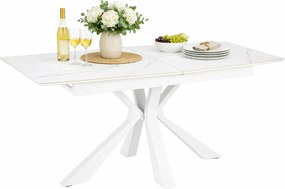 Rozkładany prostokątny stół biały marmur - C5-A39