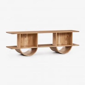 Drewniany Regał Flin Rustykalny Brąz Akacjowy & ↑45 Cm - Sklum