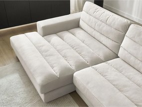 Beżowy aksamitny narożnik (lewostronny/z szezlongiem) Sierra – Bobochic Paris