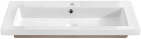 Prostokątna umywalka ceramiczna Defires 100 CM - Biała
