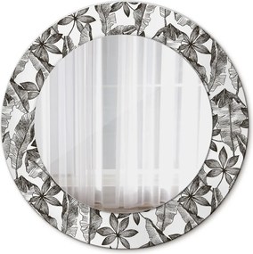 Lustro dekoracyjne okrągłe Liście tropikalne