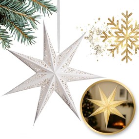 Świąteczna papierowa gwiazda siedmioramienna AUREVIA 60 cm, biała