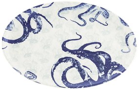 Niebiesko-biały ceramiczny półmisek Villa Altachiara Positano, 40 x 25 cm