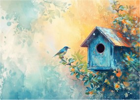 Obraz - Domek dla ptaków, akwarela (70x50 cm)