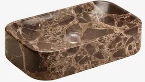 Umywalka Z Naturalnego Kamienia Francesca Brązowy Marmur Emperador & 50 X 30 Cm - Sklum