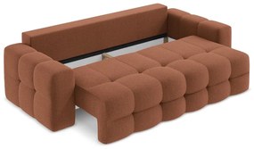 Rozkładana sofa z materiału bouclé w kolorze terakoty 255 cm Milu – Makamii