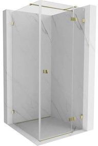 Mexen Lunar T kabina prysznicowa uchylna prawa 80 x 80 cm, transparent, złota - 834T-080-080-50-00-P