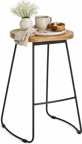 Loftowy hoker drewniany bez oparcia F9-W33