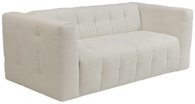 Kanapa 3-osobowa rozkładana typu express z beżowej bukli - Miejsce do spania 140 cm - Materac 13 cm - DILOME