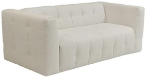 Kanapa 3-osobowa rozkładana typu express z beżowej bukli - Miejsce do spania 140 cm - Materac 13 cm - DILOME