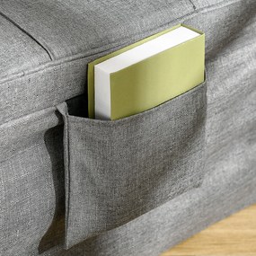 HOMCOM Składane łóżko 4w1, fotel otomana, leżak z piankowym materacem, z regulacją wysokości, łóżeczko podróżne szare 188x75x38 cm