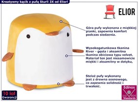 Żółta pufa dziecięca pingwin H1-N08