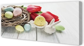 Obraz canvas na ścianę Jajka i Tulipany