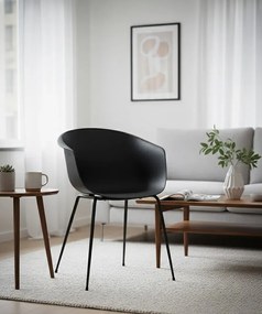 Czarne metalowe krzesło S5-L71