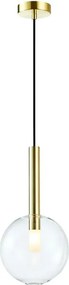 Złota lampa wisząca ze szklanym kloszem - K575- Z9-S09