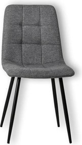 Zestaw 4 nowoczesnych krzeseł do jadalni "Eclisse" z tapicerką z ciemnoszarej tkaniny, 44x55 cm, 81h