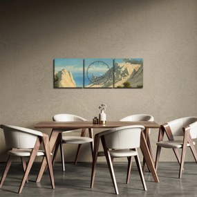 Obraz - Georg Emil Libert, View of Sommerspiret, the Cliffs of Møn, reprodukcje (z zegarem) (90x30 cm)
