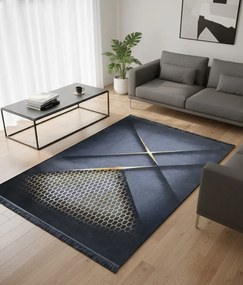 Czarny antypoślizgowy dywan w stylu glamour G2-S48