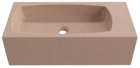 Umywalka betonowa wisząca / nablatowa prostokątna bez otworu na baterię 65 x 30 cm z półką ZALM | różne kolory : Kolor - Różowy, Typ montażu - nablatowa