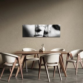 Obraz - Portret pary (z zegarem) (90x30 cm)