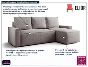 Szary nowoczesny narożnik w kształcie L T0-M97