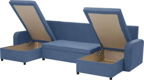 Narożnik U z funkcją spania BERLIN Granatowy