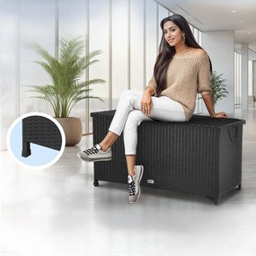Casaria Polirattanowy pojemnik na schowek RICCO, 122x56x61cm, czarna