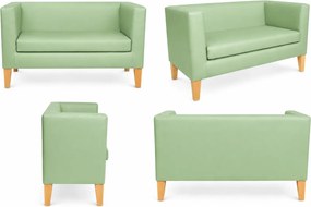 Sofa Monaco : Kolor nogi - Drewno, Kolor tkaniny - EKO-SKÓRA - 7D, Typ tkaniny - Eko-skóra , Wysokość nogi - 20 cm