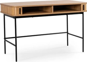 Biurko Rozsuwane TRISH 120 cm Dąb Ryflowane Nowoczesne Loft